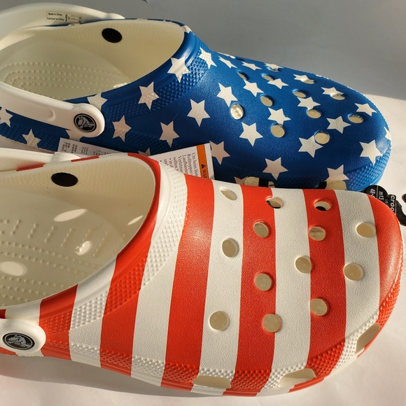 heely crocs american flag